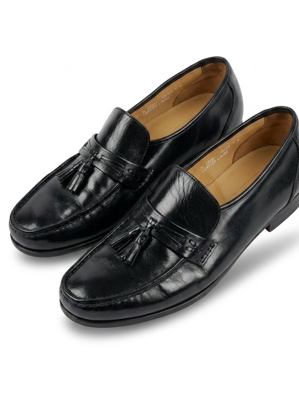 Classic Black Bostonian Stockbridge Leather Tassel Loafers - Men